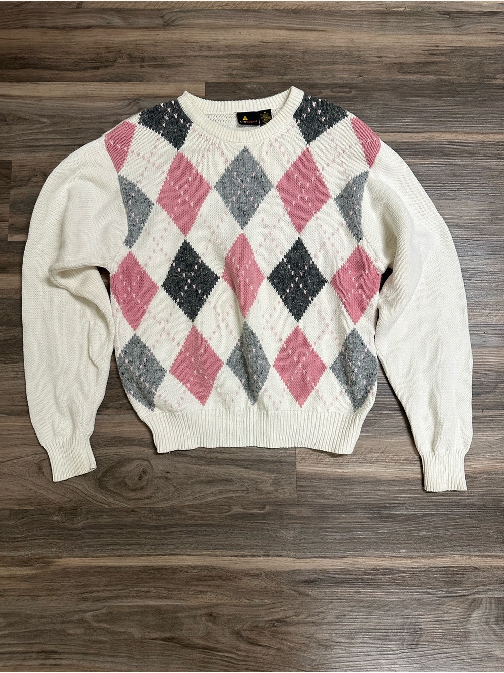 Vintage Liz Sport Argyle Pattern Pullover Sweater